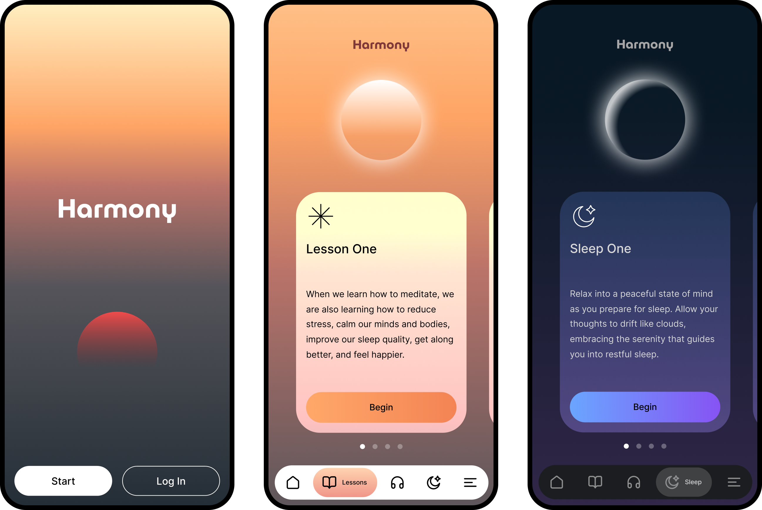 Conceptual meditation app